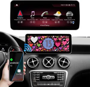 Road Top 10.25" Android 13 Car Stereo Touch Screen with Apple Carplay for Mercedes Benz A CLA GLA G Class 2013-2015 Year with NTG4.5/4.7, Car Audio Receivers for Android Auto, Mirrorlink, Navigation