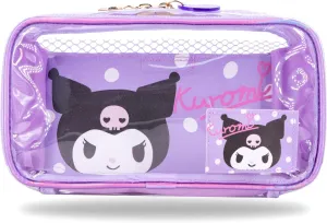 Roffatide Anime Kuromi Clear Makeup Bag Purple Waterproof Cosmetic Case Holographic PVC Toiletry Pouch Travel Packing Bag for Girls