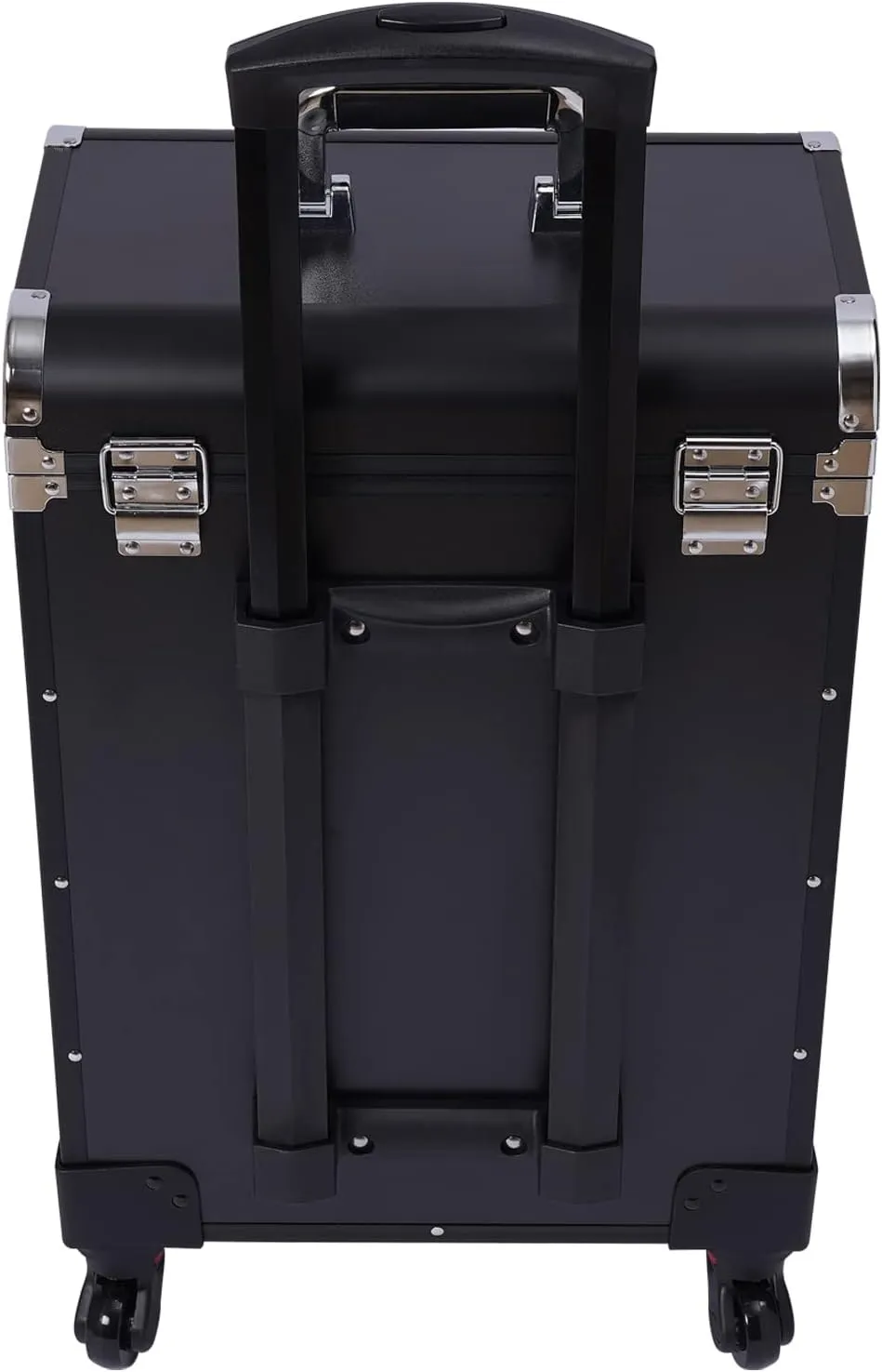 Rolling Makeup Train Case Cosmetic Trolley Cosmetic Case Professional Large Storage Organizer Salon Barber Case Travel Adjustable Dividers for Beauty Personal Care (Black)