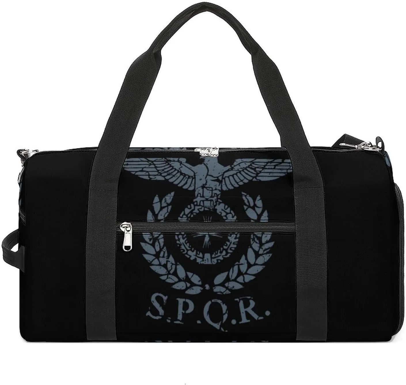 Roman Emblem SPQR Travel Duffel Bag Sport Gym Tote Bag Lightweight with Shoes Compartment for Men Women