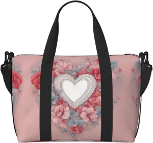 Romantic Heart Print Fashionable Handbag Crossbody Bag,Perfect For Travel,Weekend Getaways And Daily Use