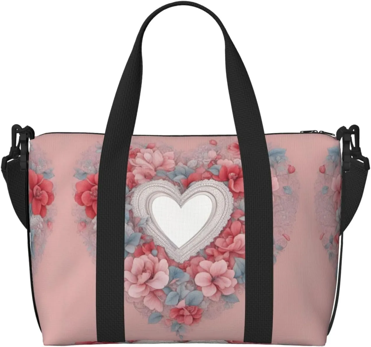 Romantic Heart Print Fashionable Handbag Crossbody Bag,Perfect For Travel,Weekend Getaways And Daily Use
