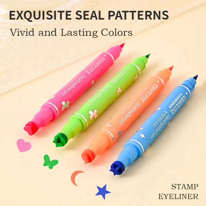 Romantic Kylie Double-Ended Stamp Eyeliner – Waterproof Pen for Long-Lasting Eye Makeup (Pack of 4)