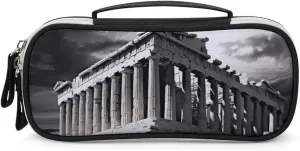 Ruins of A Temple Parthenon Acropolis Athens Greece Pencil Bag Travel Cosmetic Makeup Pouch Portable Stationery Organizer for Women