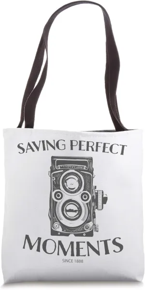 Saving Perfect Moments, Vintage Camera for Photographers Tote Bag