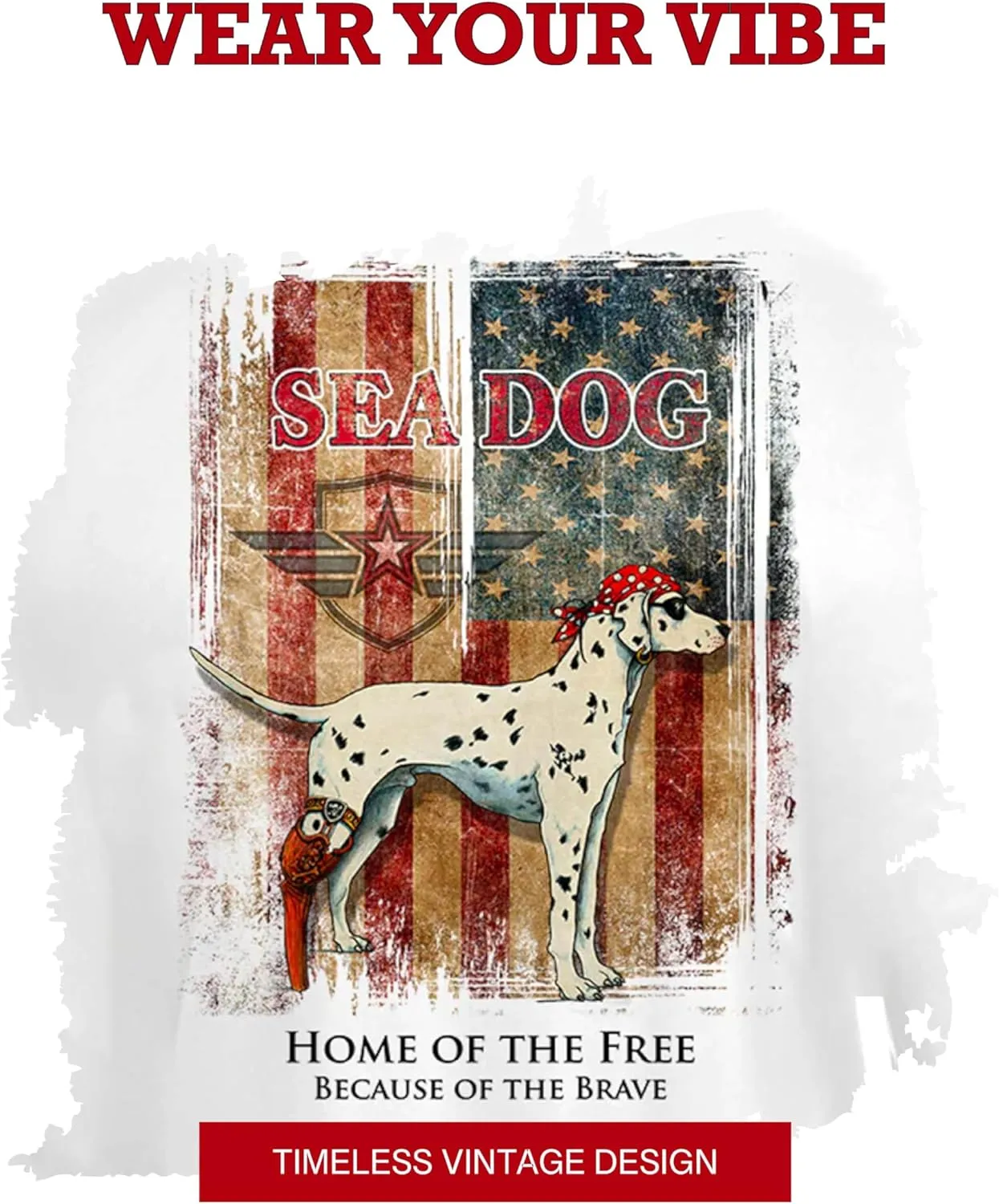 SEA DOG Home of The Free UPF50 UV Sun Protection Long Sleeve Shirt 100% Microfiber Polyester - Designed & Printed in USA
