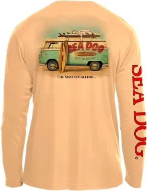 SEA DOG Wax Van UPF50 UV Sun Protection Long Sleeve Shirt 100% Microfiber Polyester - Designed & Printed in USA