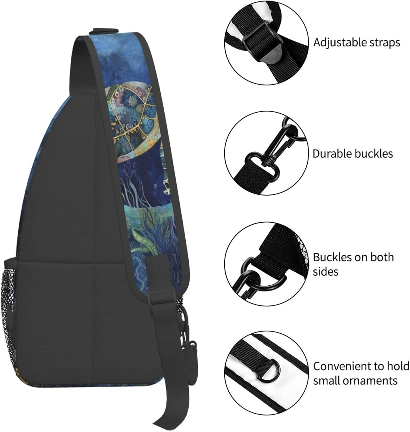 Sea Turtle Sling Backpack Hiking Backpack Crossbody Bag Sports Lightweight And waterproof Chest Bag Shoulder Bag For Women Men