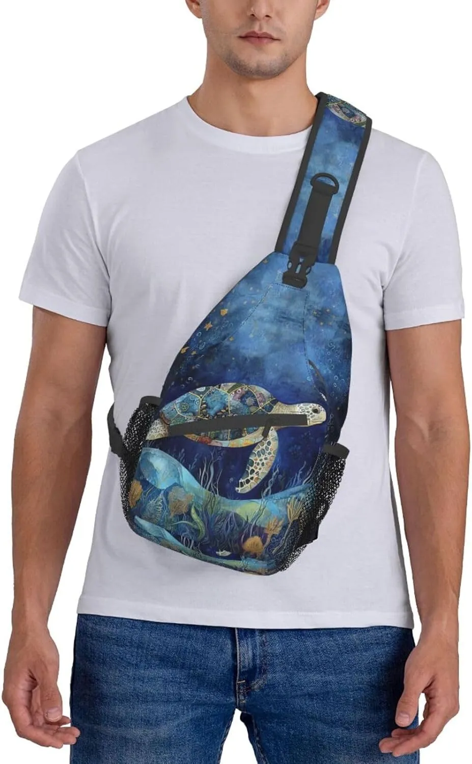 Sea Turtle Sling Backpack Hiking Backpack Crossbody Bag Sports Lightweight And waterproof Chest Bag Shoulder Bag For Women Men