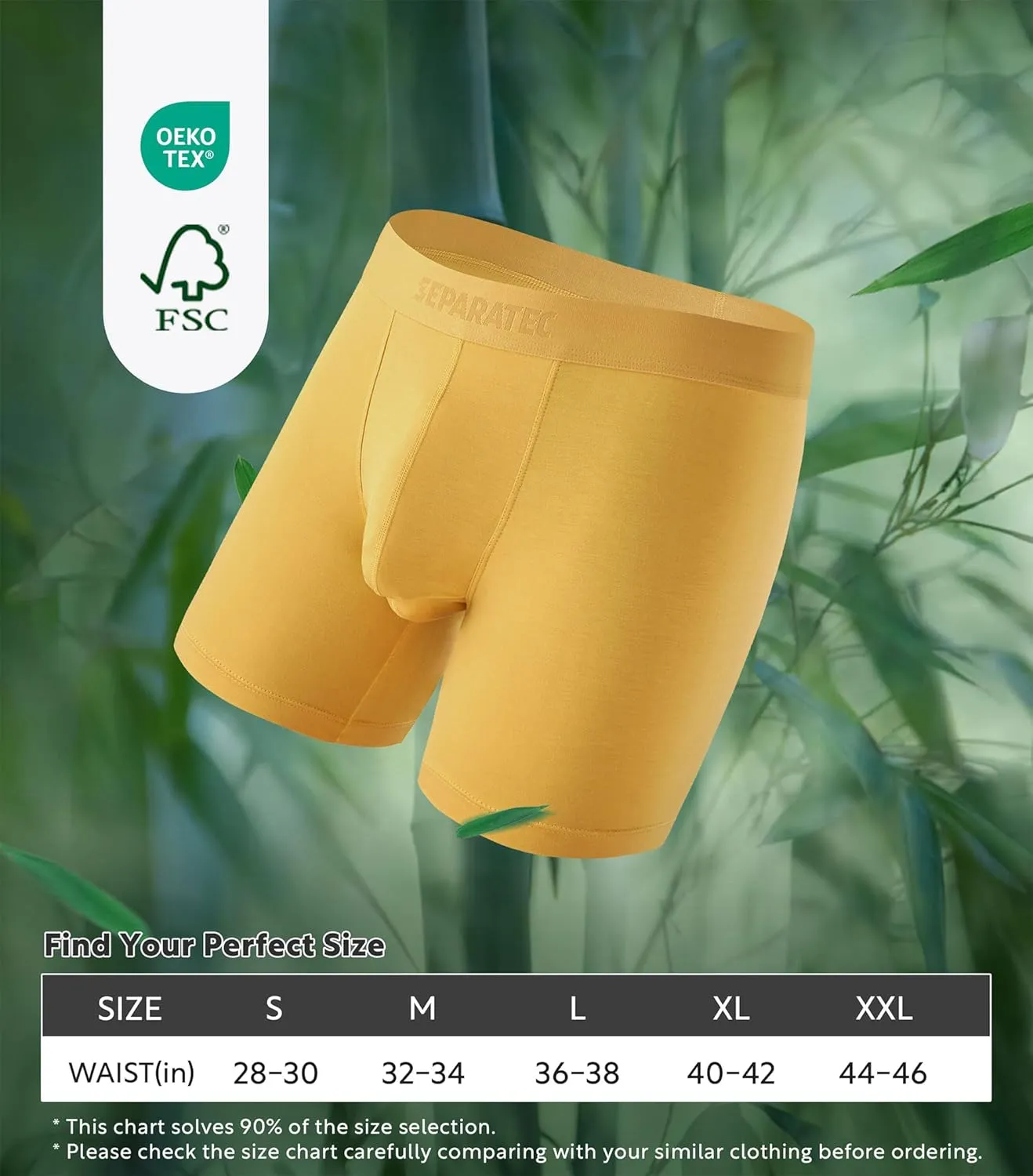 Separatec Mens Underwear with Pouch Moisture Wicking Dual Pouch Boxer Briefs Breathable Cool Rayon from Bamboo Underwear Men