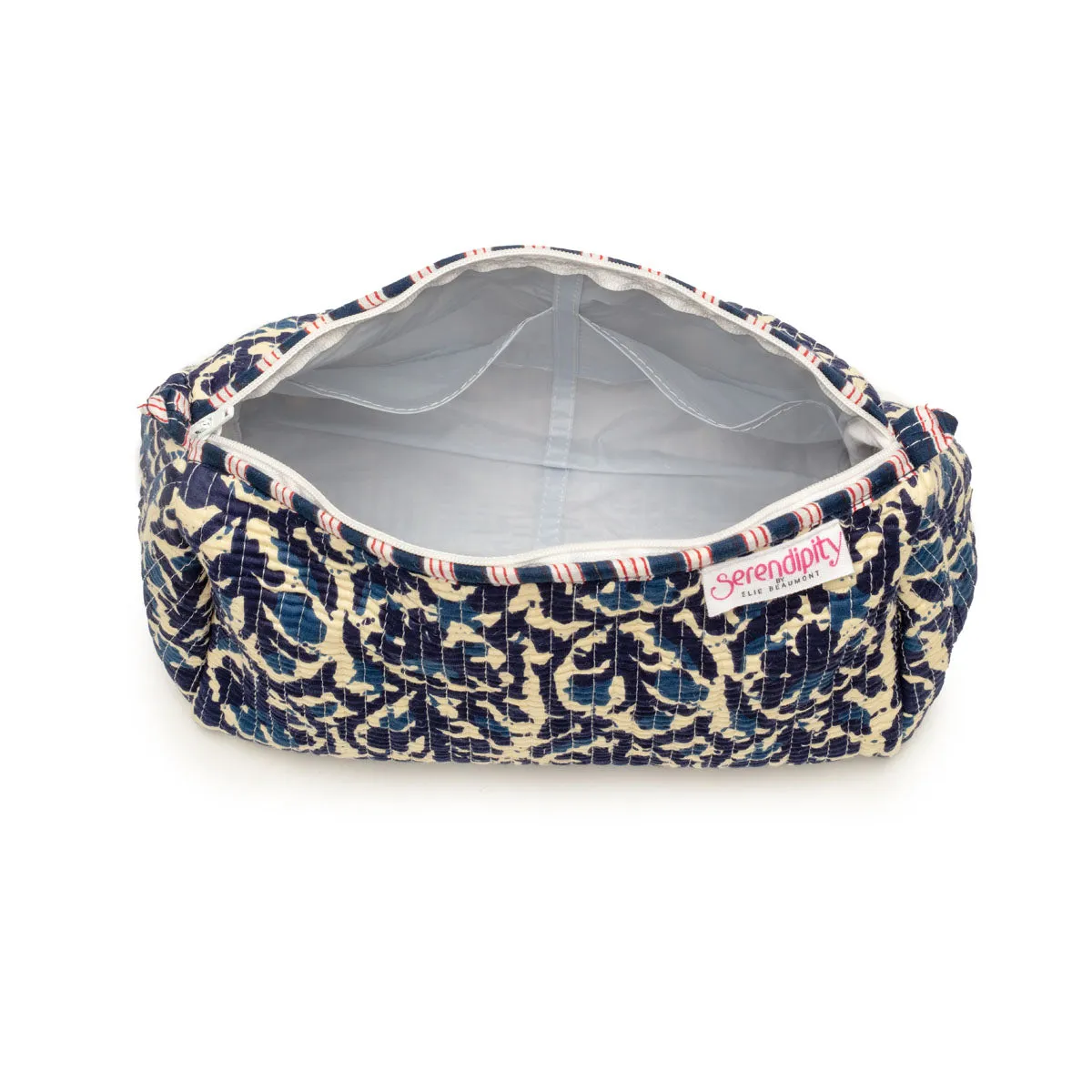 Serendipity Cotton Cosmetic Bag Set - Indigo Ikat