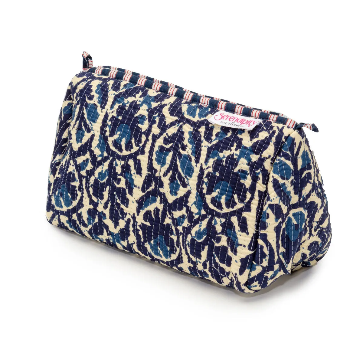Serendipity Cotton Cosmetic Bag Set - Indigo Ikat