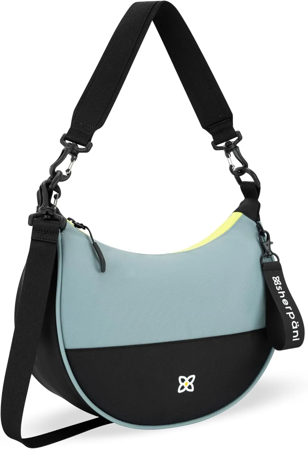 Sherpani Mina, Medium Nylon Crescent Bag, Lightweight Half Moon Crossbody, Fashionable Shoulder Bag, Travel Handbag for Women
