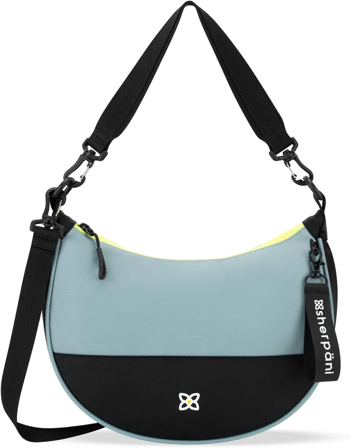 Sherpani Mina, Medium Nylon Crescent Bag, Lightweight Half Moon Crossbody, Fashionable Shoulder Bag, Travel Handbag for Women