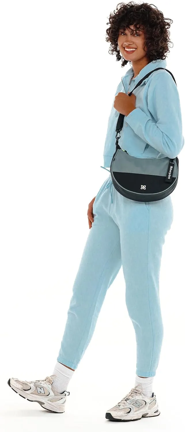 Sherpani Mina, Medium Nylon Crescent Bag, Lightweight Half Moon Crossbody, Fashionable Shoulder Bag, Travel Handbag for Women