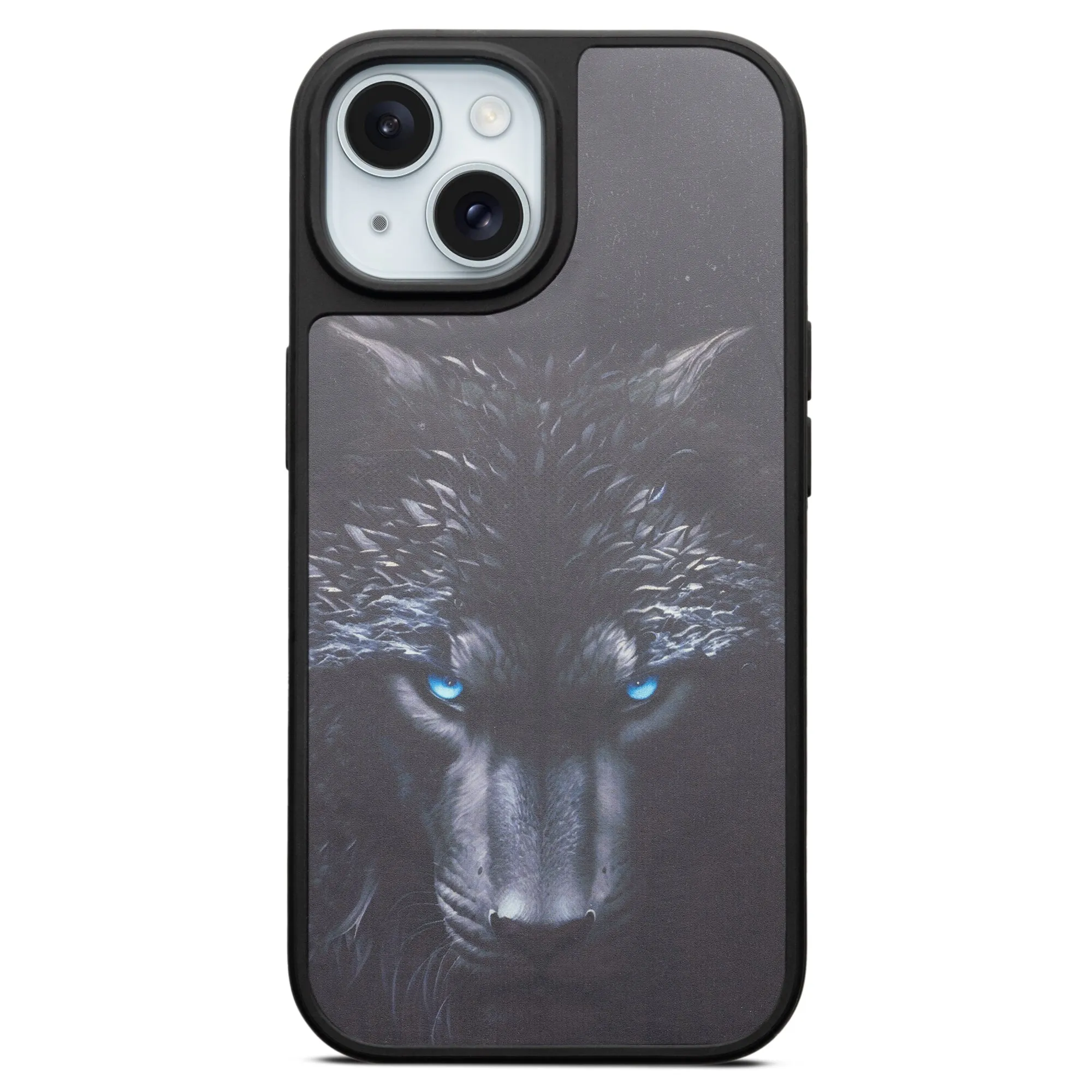 Silicone Textured Frame Printed Hard Back Case For Apple iPhone 15 With Raised Camera Bumper