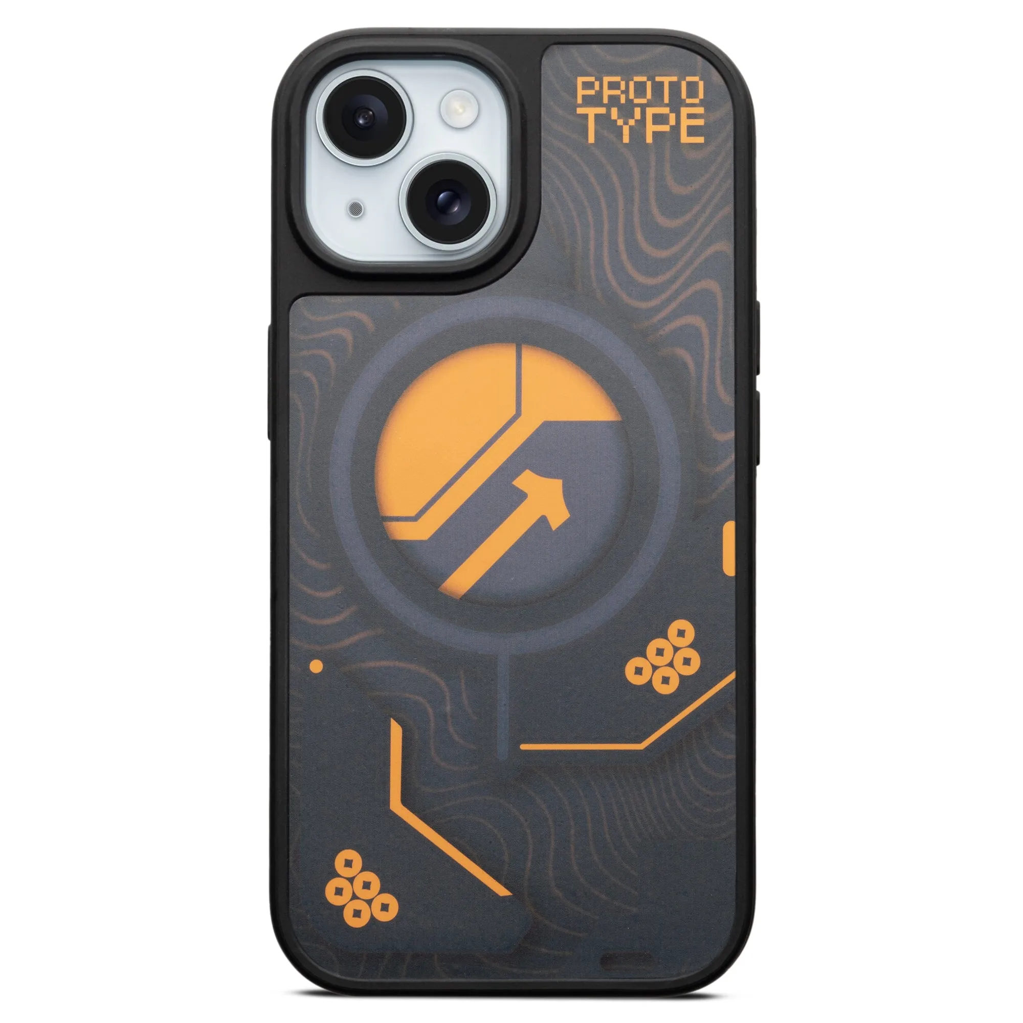 Silicone Textured Frame Printed Hard Back Case For Apple iPhone 15 With Raised Camera Bumper