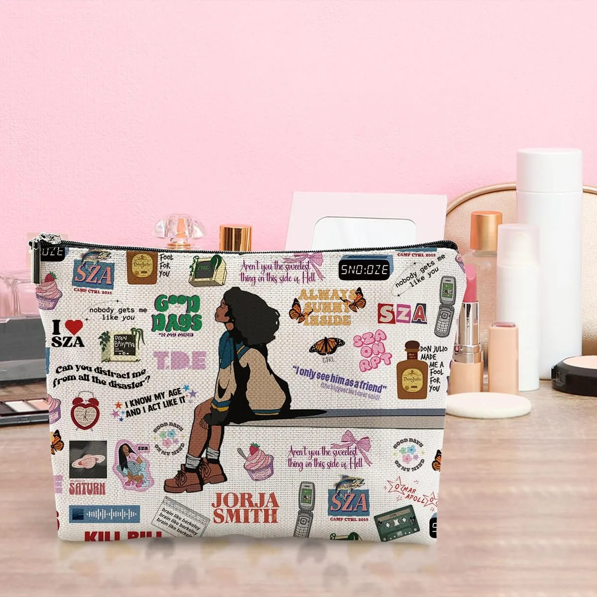 Singer Album Makeup Bag Music Merch for Women Concert Fans Lyric Merchandise Zipper Pouch Music Lover Gifts for Women Girls Friends Christmas Birthday Gift Ideas