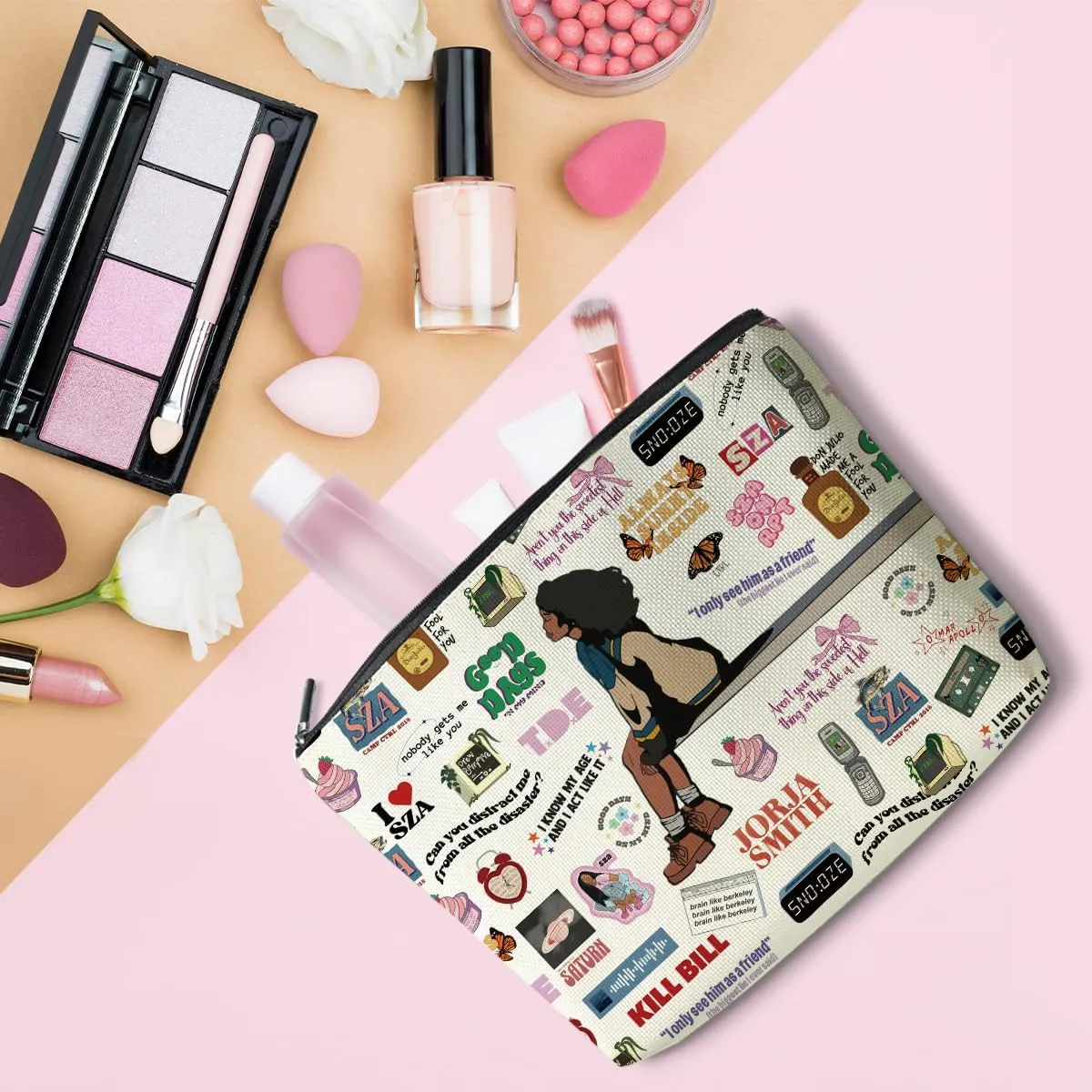 Singer Album Makeup Bag Music Merch for Women Concert Fans Lyric Merchandise Zipper Pouch Music Lover Gifts for Women Girls Friends Christmas Birthday Gift Ideas