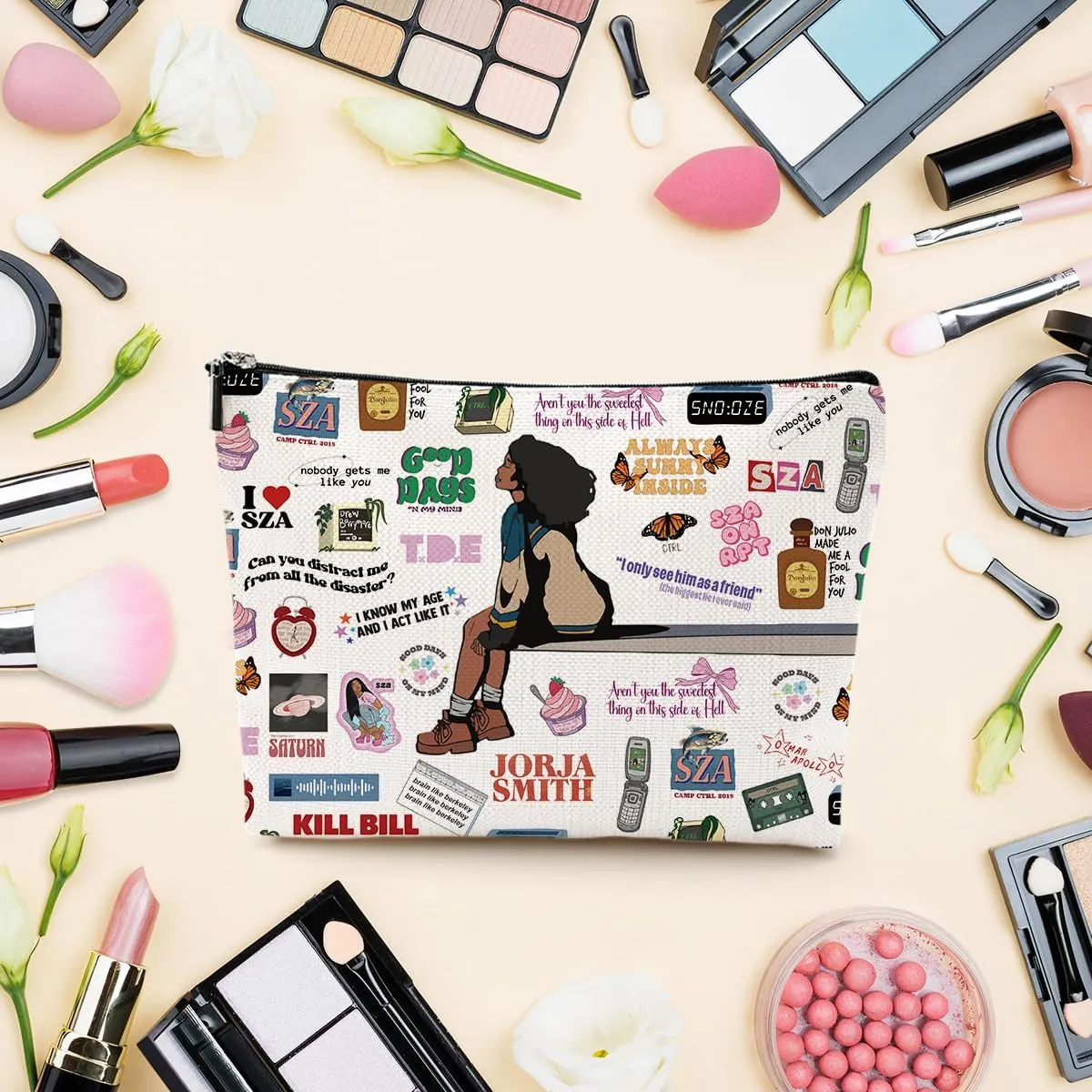 Singer Album Makeup Bag Music Merch for Women Concert Fans Lyric Merchandise Zipper Pouch Music Lover Gifts for Women Girls Friends Christmas Birthday Gift Ideas