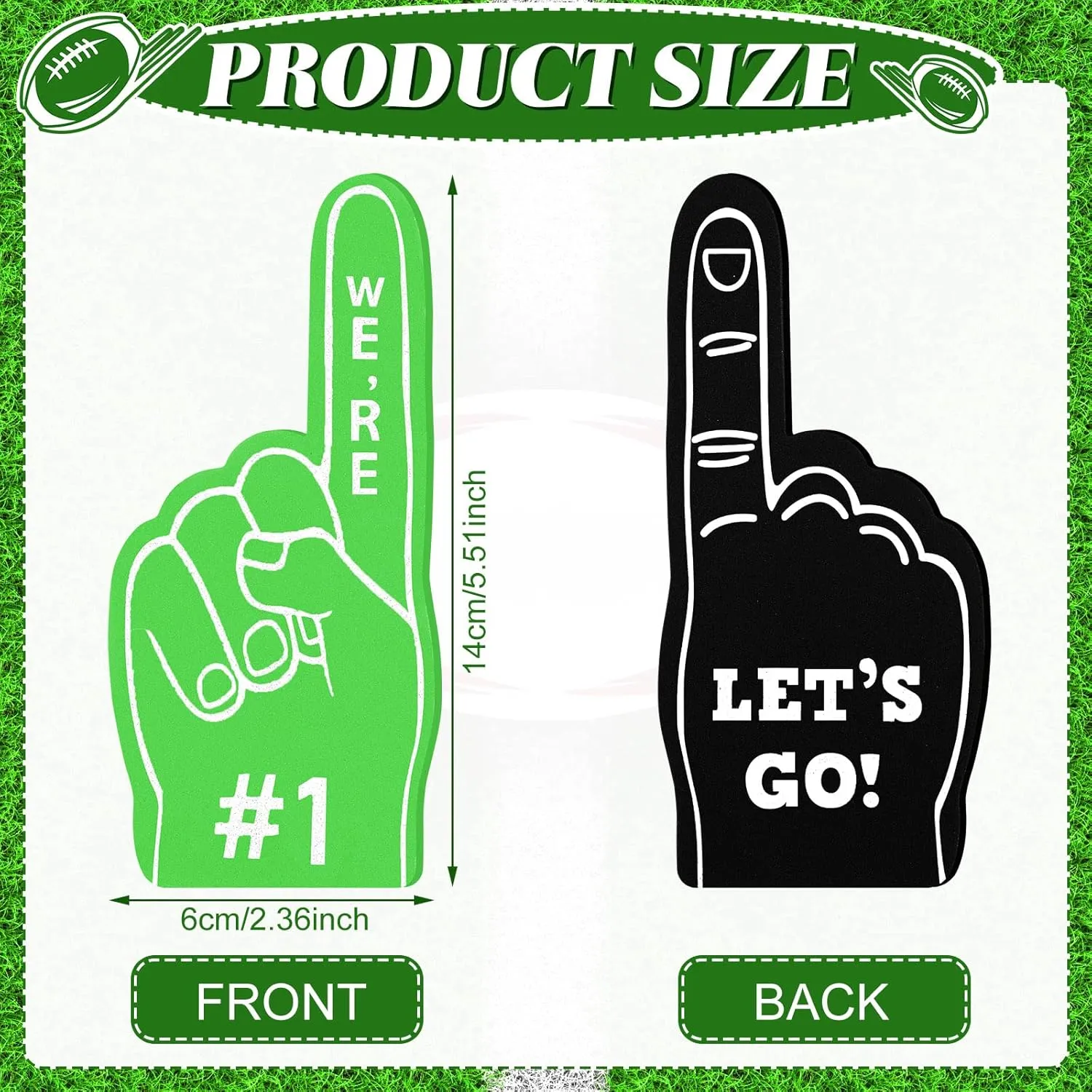 Sinmoe 48 Pieces Sport Party Favors Fan Foam Finger Mini #1 Basketball Baseball Football Soccer Team Cheerleader Gifts for Sporting Events Games Birthday Supplies