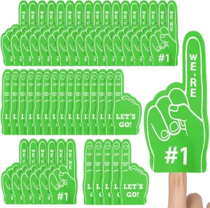 Sinmoe 48 Pieces Sport Party Favors Fan Foam Finger Mini #1 Basketball Baseball Football Soccer Team Cheerleader Gifts for Sporting Events Games Birthday Supplies
