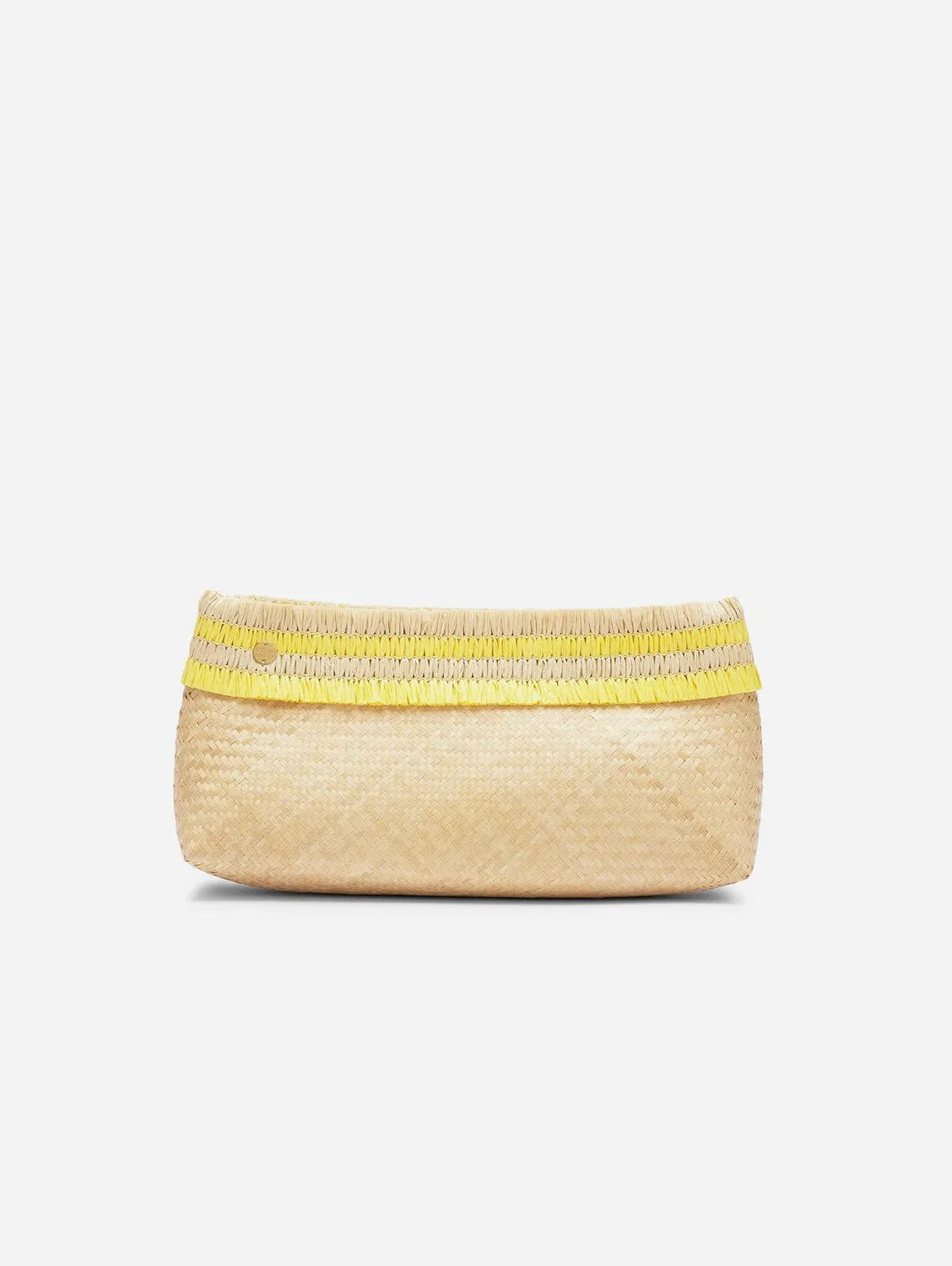 Sita Handwoven Raffia Clutch Bag | Natural & Sunshine Yellow