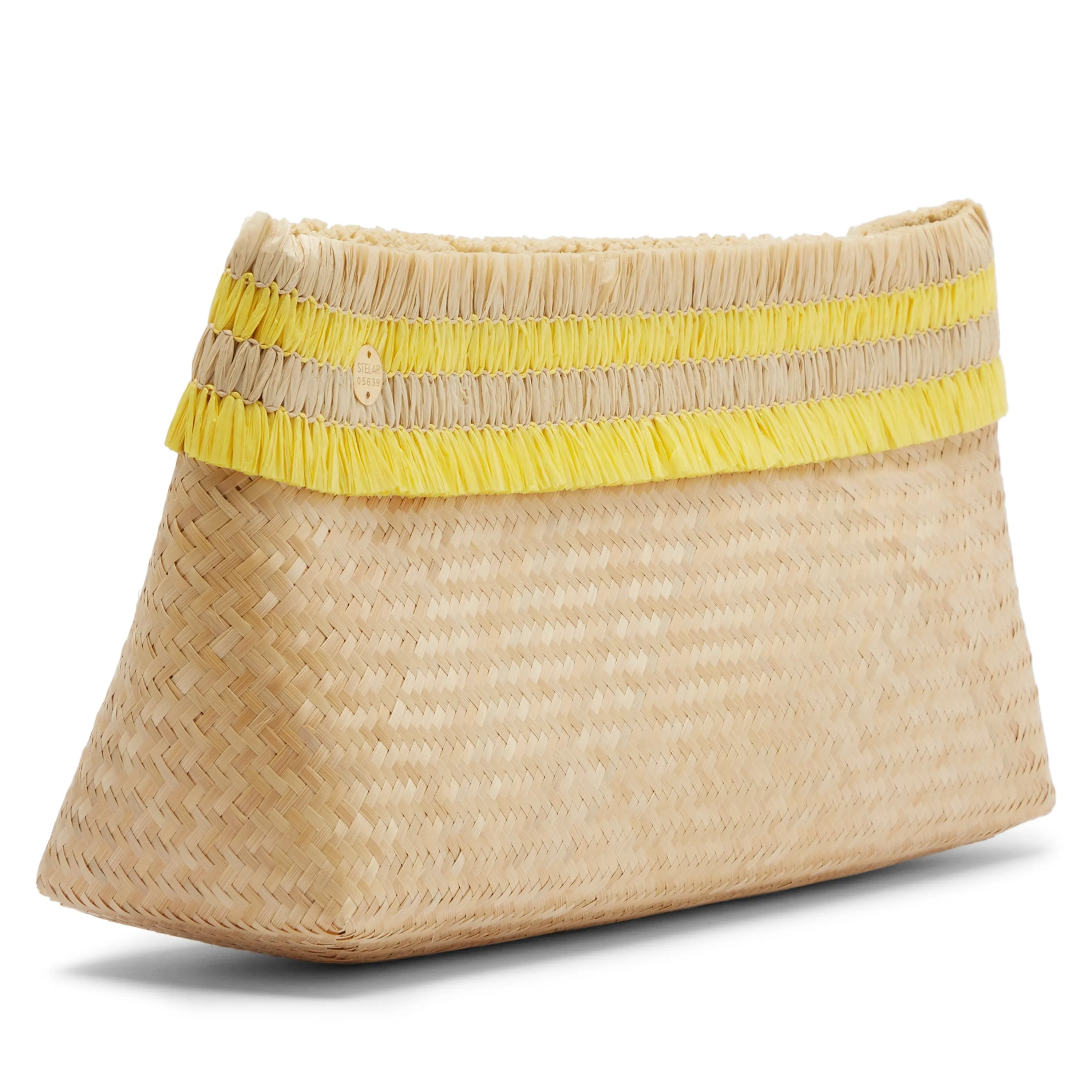 Sita Handwoven Raffia Clutch Bag | Natural & Sunshine Yellow