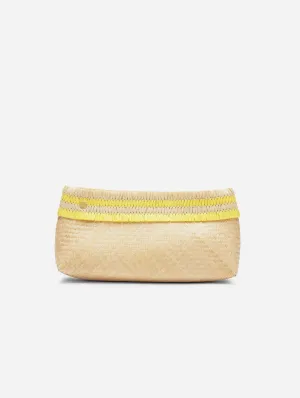 Sita Handwoven Raffia Clutch Bag | Natural & Sunshine Yellow