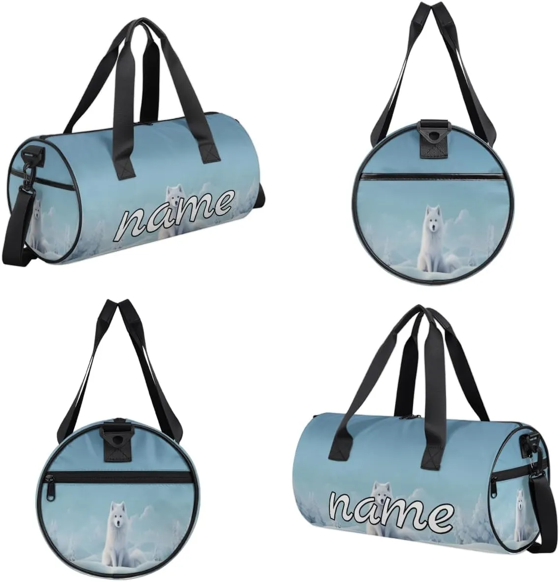Sitting Fox Printed Personalized Dance Bags, Sitting Fox Printed Custom Sport Duffel Bag Travel Duffle Bag Overnight Weekender Bag