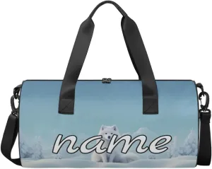 Sitting Fox Printed Personalized Dance Bags, Sitting Fox Printed Custom Sport Duffel Bag Travel Duffle Bag Overnight Weekender Bag
