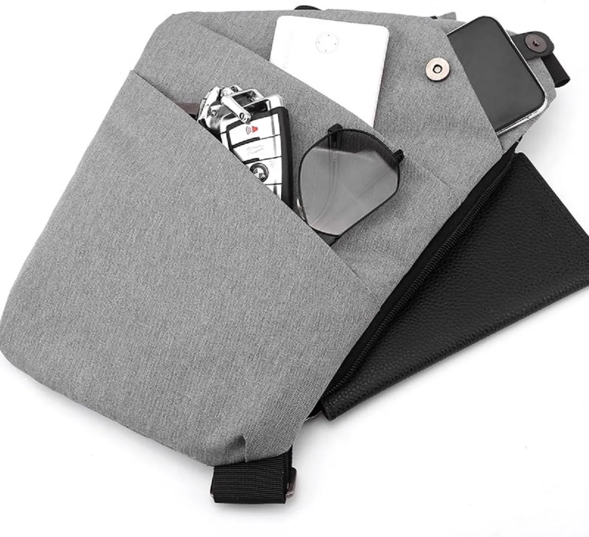 Slim Carry, The Slim Carry Sling Bag, Anti Theft Crossbody Bag, Carry Slim Carry Travel Safe Crossbody Bag (Black)