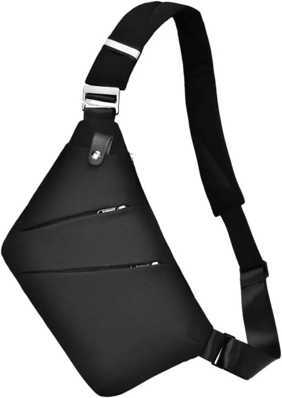 Slim Carry, The Slim Carry Sling Bag, Anti Theft Crossbody Bag, Carry Slim Carry Travel Safe Crossbody Bag (Black)