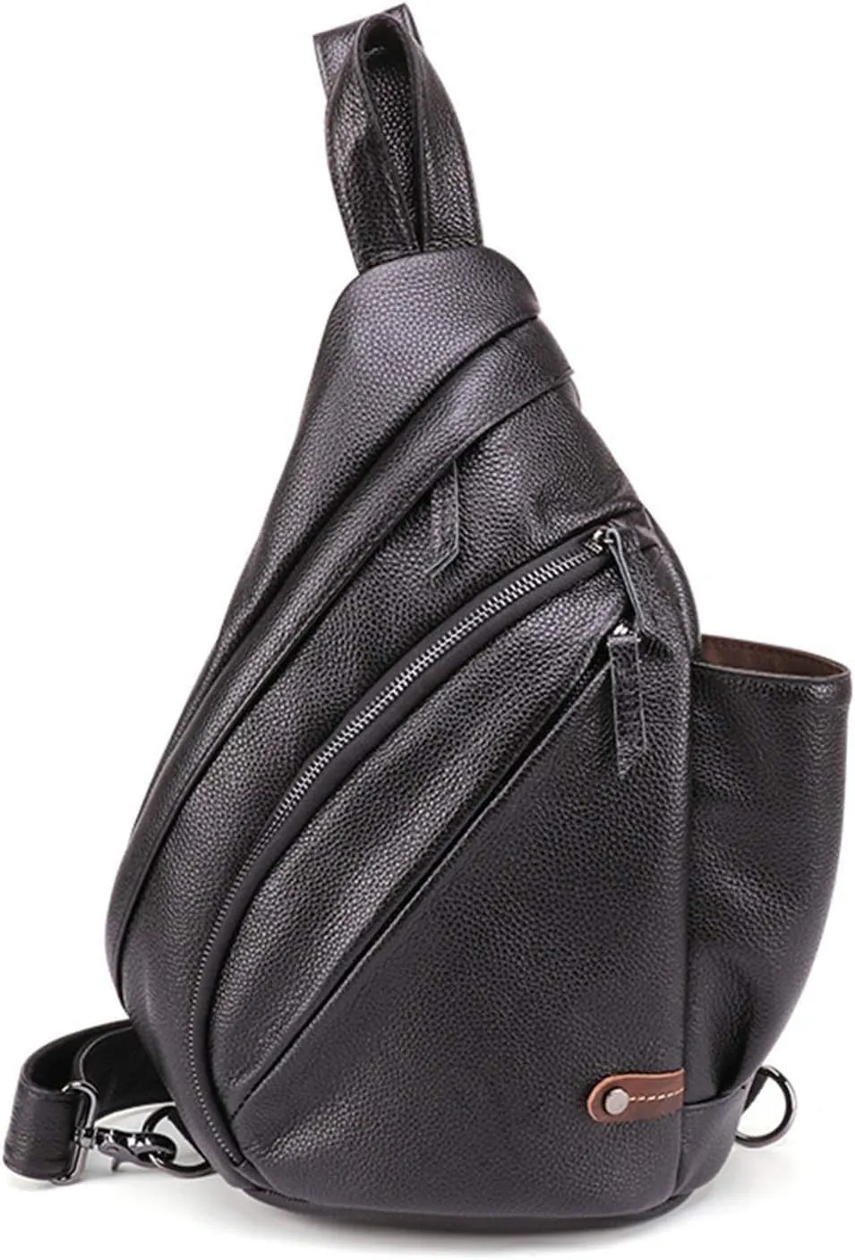 Sling Backpack Riding Chest Pack Outdoor Sports Daypack Vintage Leather Lightweight Casual Shoulder Bag