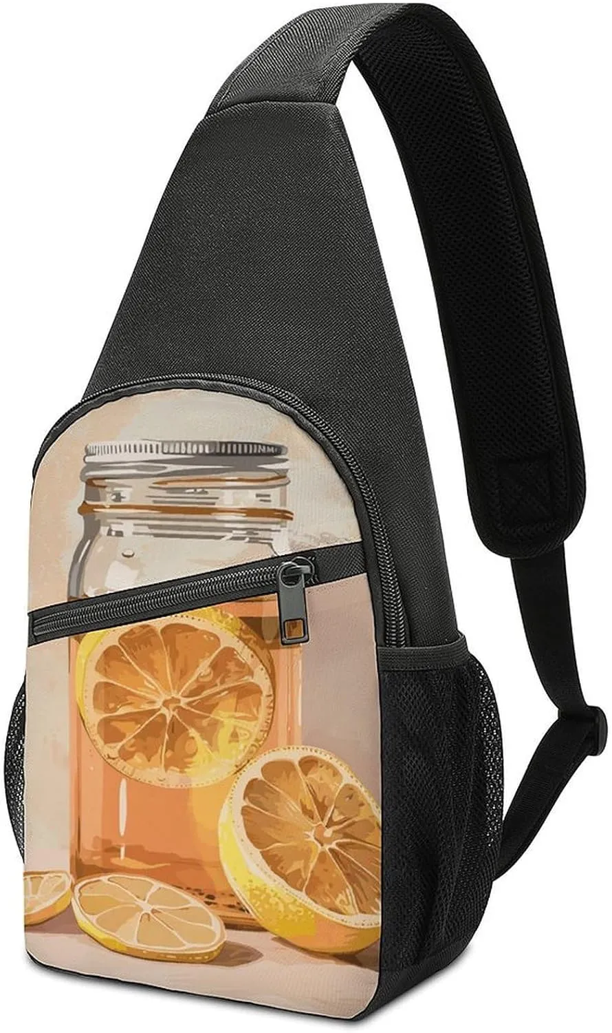 Sling Bag A Glass Jar Crossbody Bag Sling Backpack Chest Bag Casual Daypack for Travel Hiking