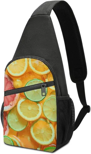 Sling Bag Lime Cut Into Slices Crossbody Bag Sling Backpack Chest Bag Casual Daypack for Travel Hiking