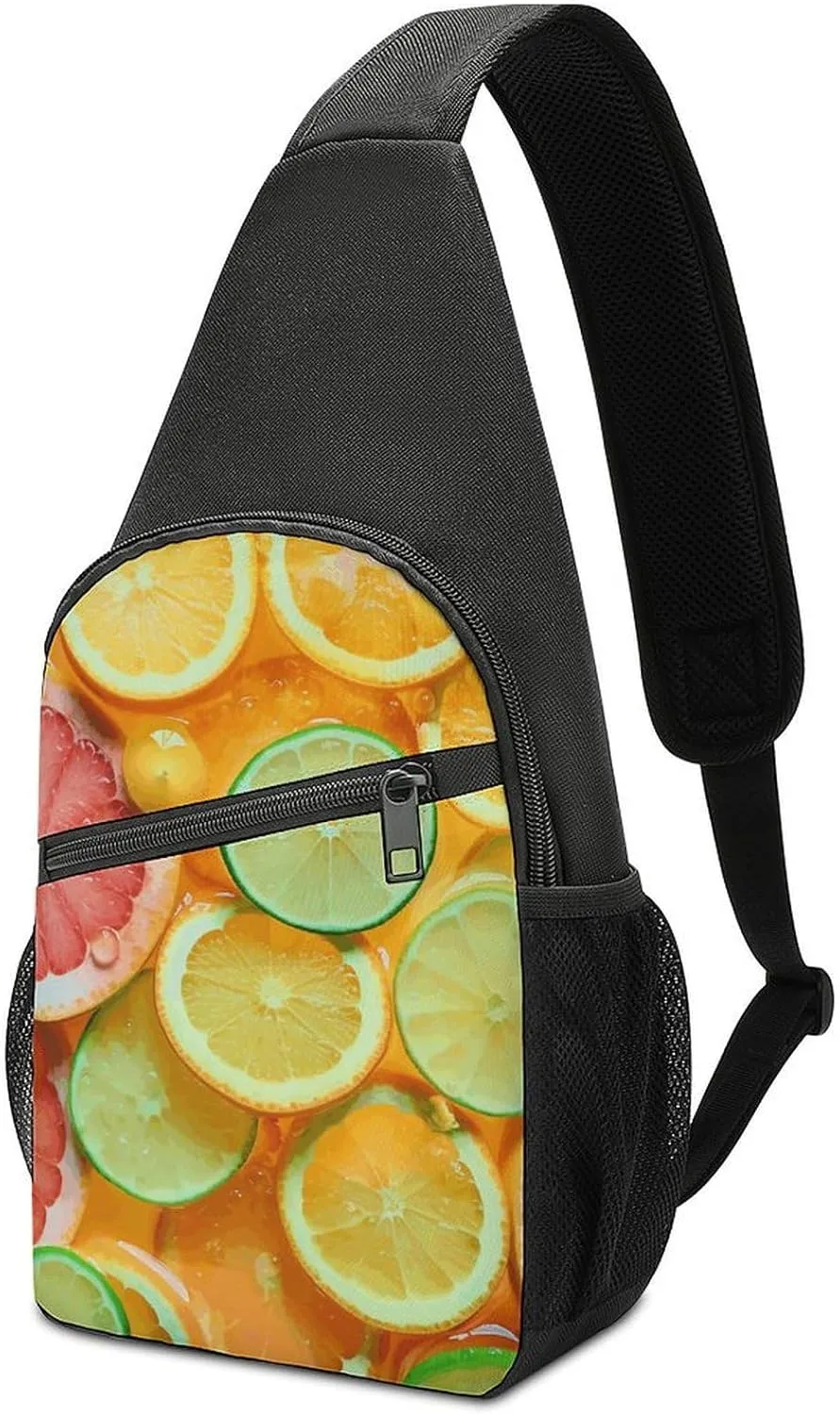 Sling Bag Lime Cut Into Slices Crossbody Bag Sling Backpack Chest Bag Casual Daypack for Travel Hiking