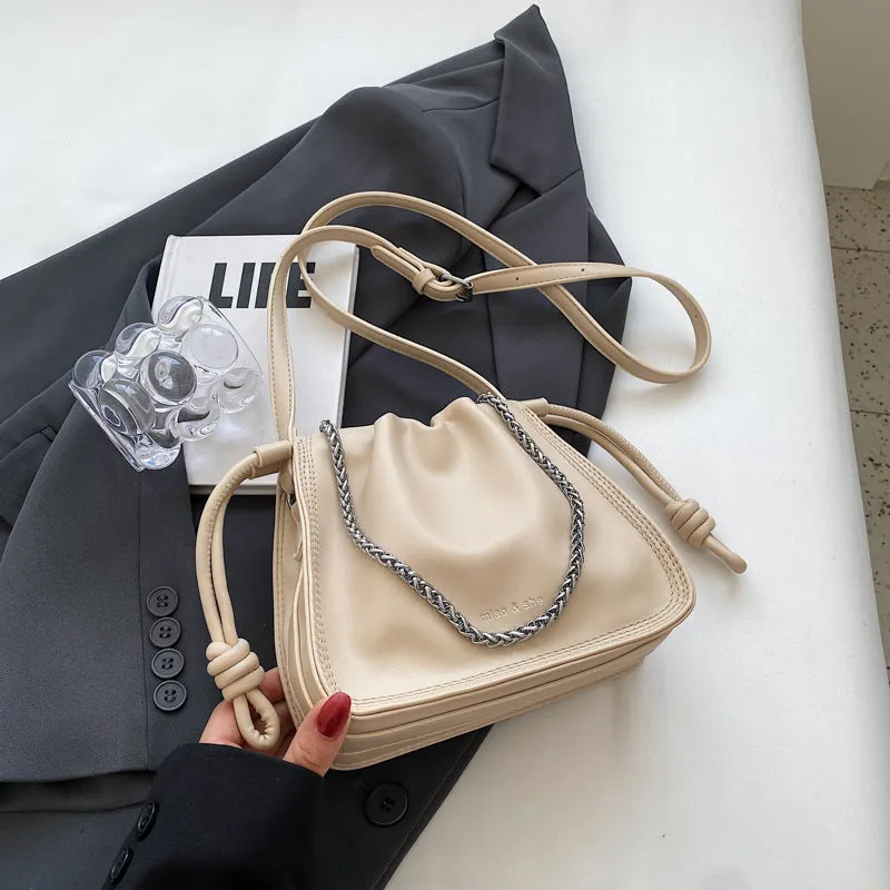 Slouchy Women's Fashionable Chain Pleated Cloud Bags