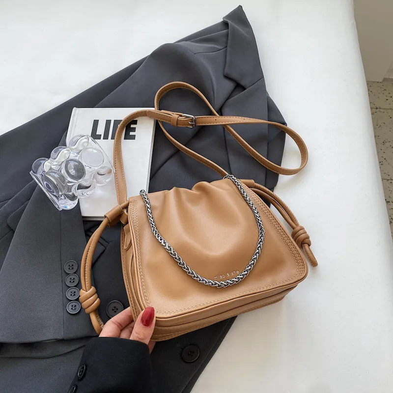 Slouchy Women's Fashionable Chain Pleated Cloud Bags