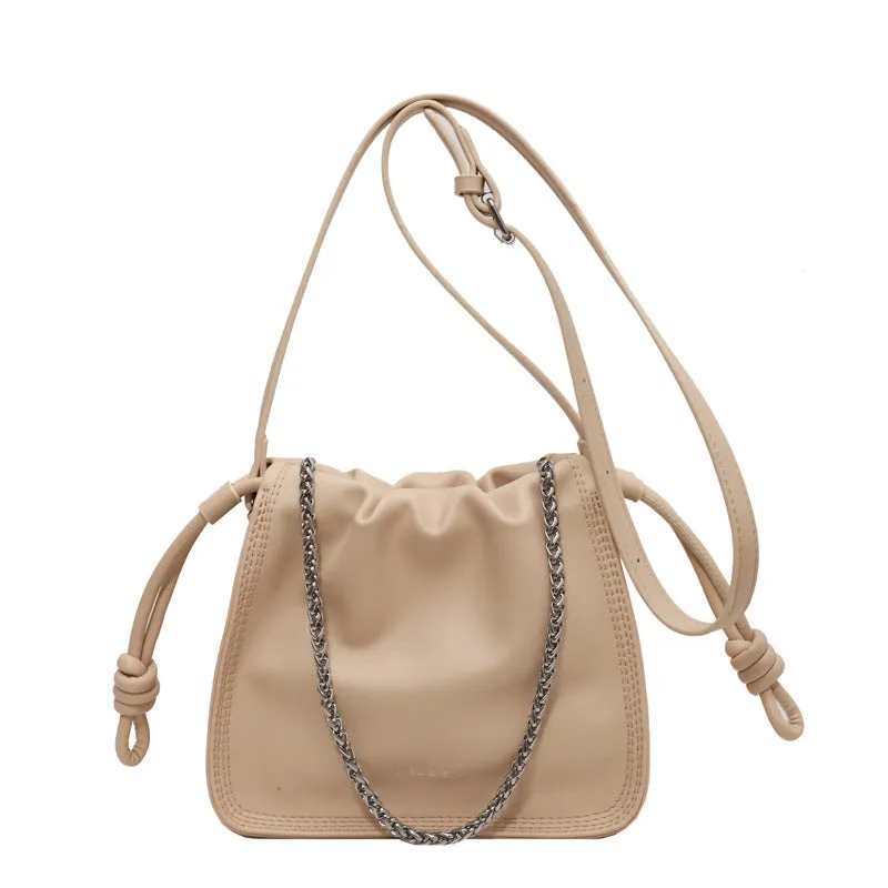 Slouchy Women's Fashionable Chain Pleated Cloud Bags