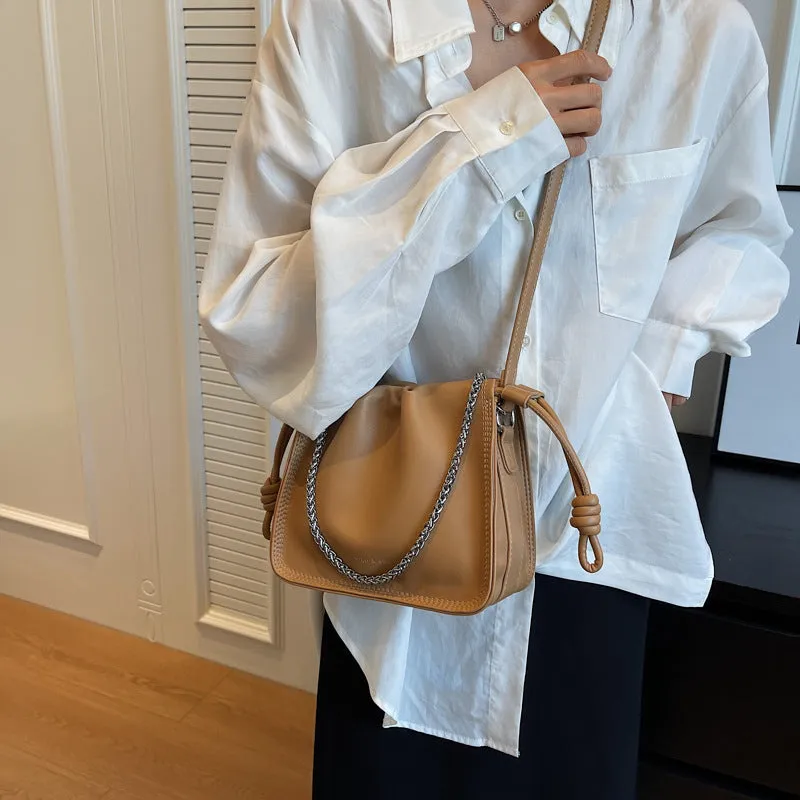 Slouchy Women's Fashionable Chain Pleated Cloud Bags