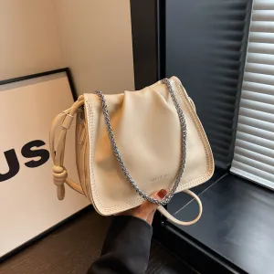 Slouchy Women's Fashionable Chain Pleated Cloud Bags