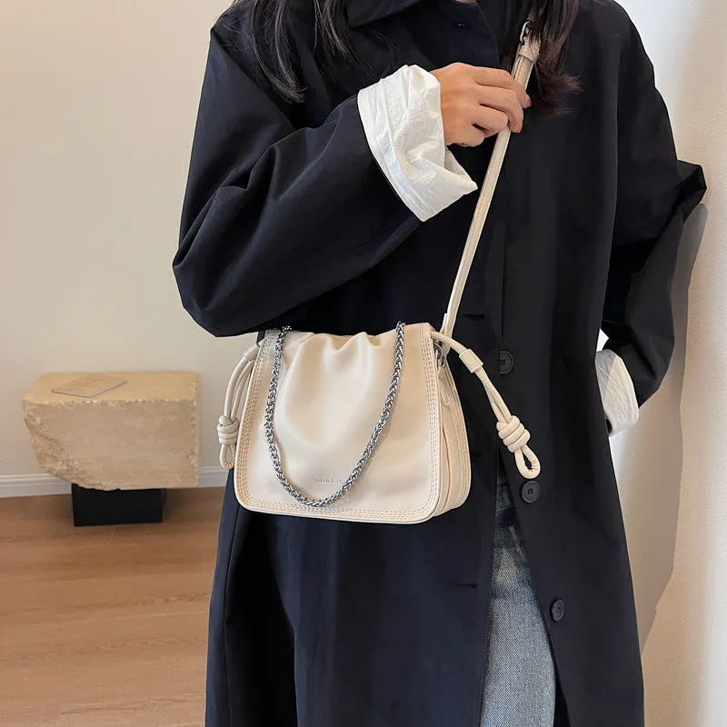 Slouchy Women's Fashionable Chain Pleated Cloud Bags