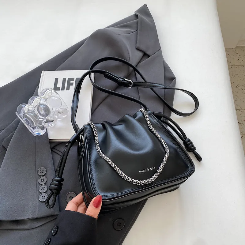 Slouchy Women's Fashionable Chain Pleated Cloud Bags