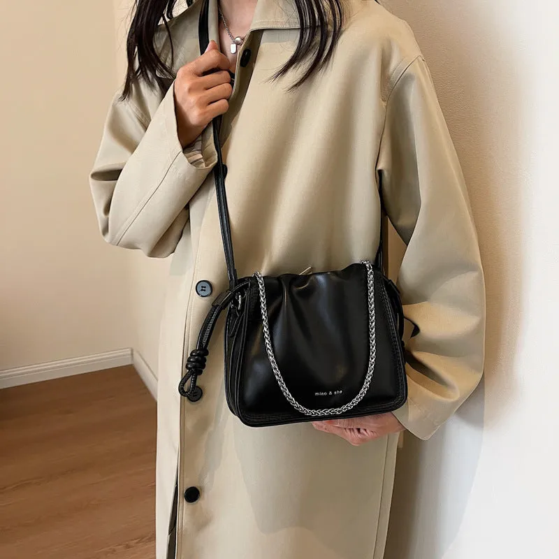Slouchy Women's Fashionable Chain Pleated Cloud Bags