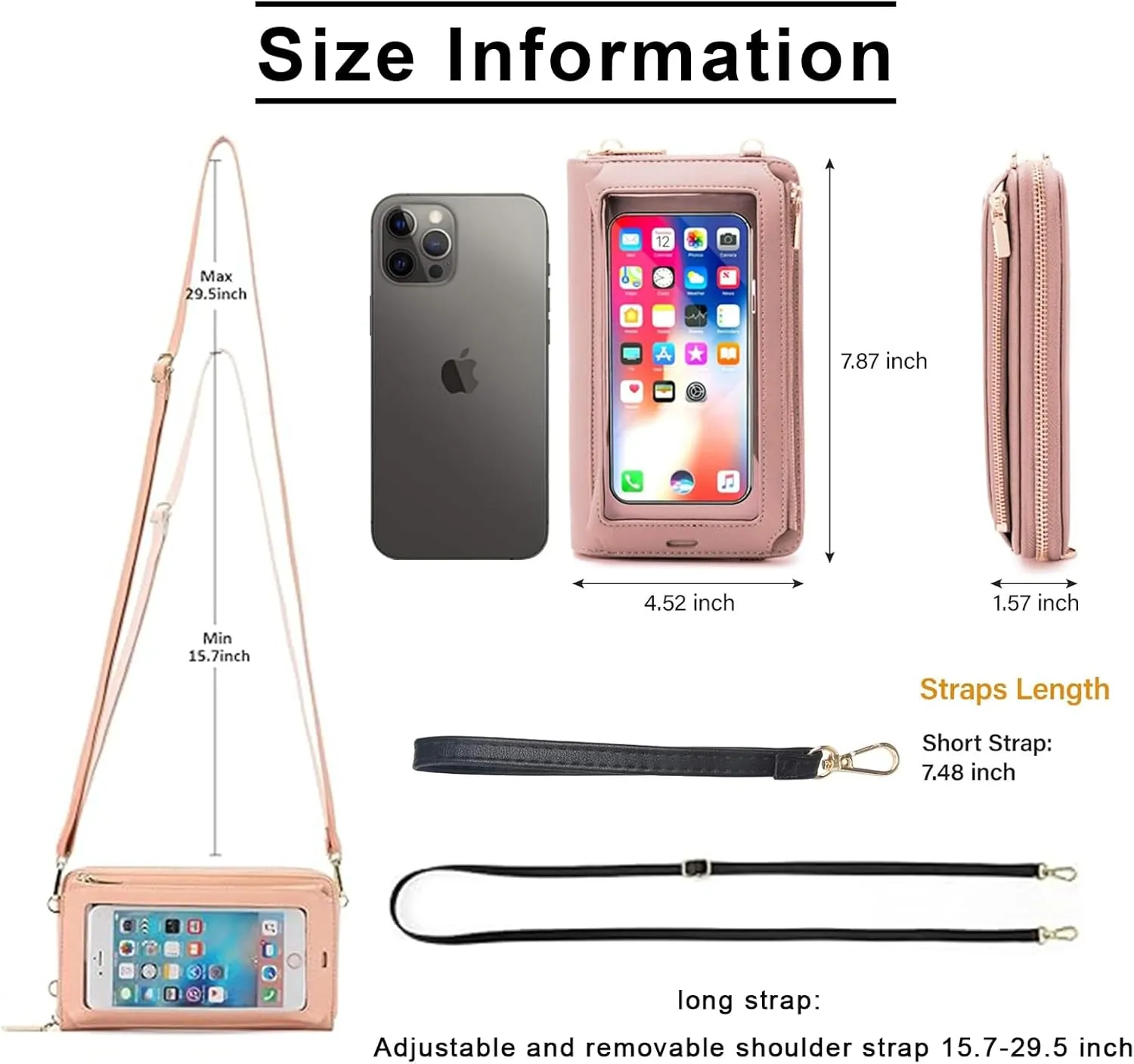Small Cell Phone Crossbody Bag Purse for Women PU Leather Wallet Purse Crossbody Bags for Women Travel Wallet Touch Screen
