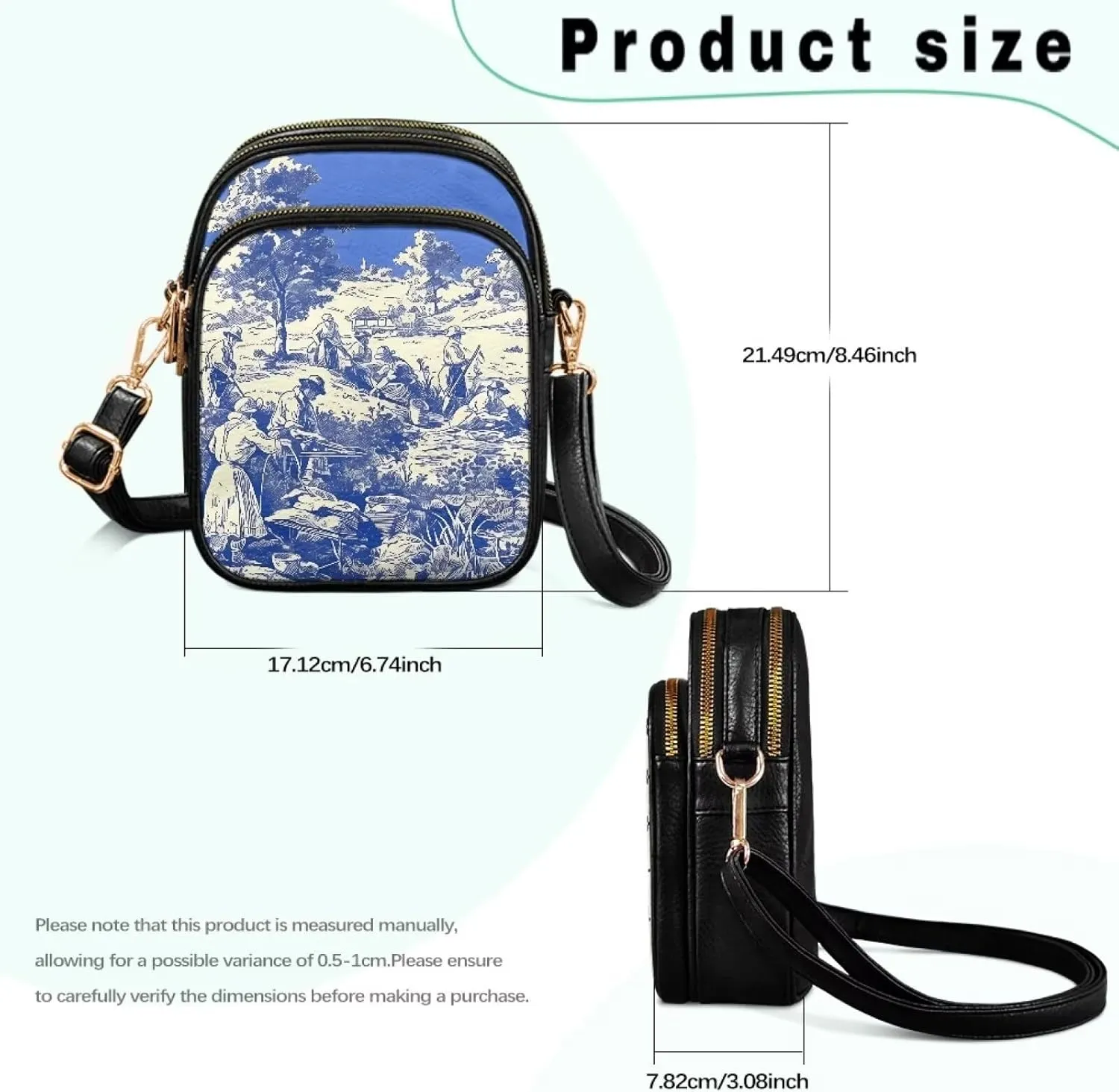 Small Crossbody Bags for Women, Daisy Sunflowers Cross Over Purse PU Leather Shoulder Handbags for Travel, Work