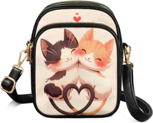 Small Crossbody Bags PU Leather Shoulder Handbags for Women, Travel Wallet Zipper Phone Pouch with Shoulder Strap
