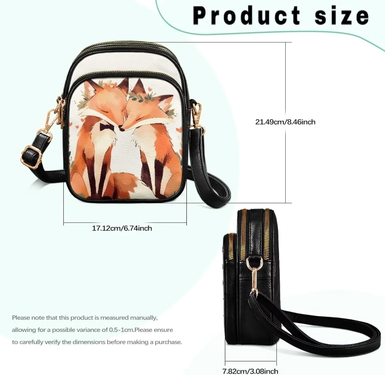 Small Crossbody Bags PU Leather Shoulder Handbags for Women, Travel Wallet Zipper Phone Pouch with Shoulder Strap