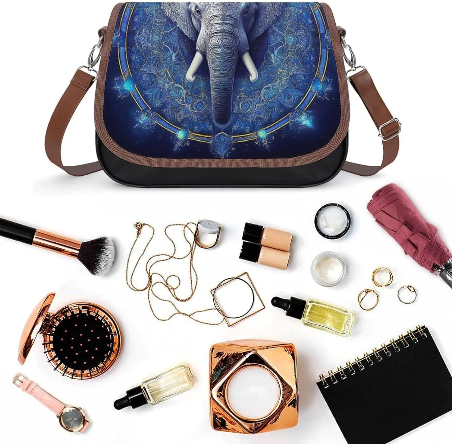 Small Crossbody Handbags Pu Leather Purse Travel Shoulder Bag with Adjustable Strap